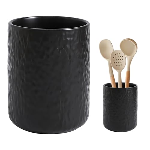 Küchenutensilienhalter Keramik Für Küchentheke, Aufbewahrung Küchenutensilien, 12*16CM Küchenutensilien Aufbewahrung, Behälter Für Küchenutensilien, Besteckkorb Tisch für Küchenarbeitsplatte(Schwarz) Küchenutensilienhalter Keramik Für Küchentheke, Aufbewahrung Küchenutensilien, 12*16CM Küchenutensilien Aufbewahrung, Behälter Für Küchenutensilien, Besteckkorb Tisch für Küchenarbeitsplatte(Schwarz) von PORFOYO
