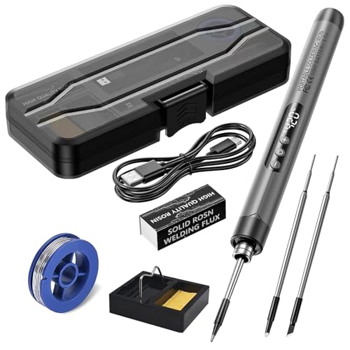 Lötkolben Set, Usb Lötkolben Wiederaufladbar Set, Lötkolben Akku Set, Rechargeable Portable Soldering Iron, Lötkolbenständer, Akkulötkolben, Lötset Für Welding Repair Reparatur Des Schweißens(Grey) Lötkolben Set, Usb Lötkolben Wiederaufladbar Set, Lötkolben Akku Set, Rechargeable Portable Soldering Iron, Lötkolbenständer, Akkulötkolben, Lötset Für Welding Repair Reparatur Des Schweißens(Grey) von PORFOYO