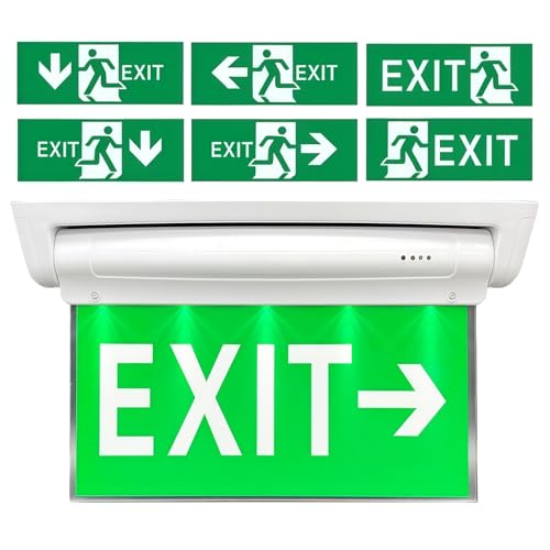 Notausgangsschild Nachleuchtend, LED Notbeleuchtung mit Notstromakku Bis Zu 3h IP30 für Exit Wand Montage, LED Fluchtwegschilder mit 6 Piktogrammen Dauerlicht Oder Notbetrieb Rettungszeichenleuchte Notausgangsschild Nachleuchtend, LED Notbeleuchtung mit Notstromakku Bis Zu 3h IP30 für Exit Wand Montage, LED Fluchtwegschilder mit 6 Piktogrammen Dauerlicht Oder Notbetrieb Rettungszeichenleuchte von PORFOYO