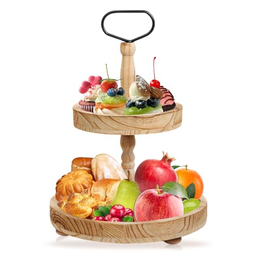Obst Etagere 2 Etagen, Etagere Tortenständer, Cupcake Ständer Aus Holz, Holztablett Deko Tablett, Tortenständer 2 Etagen Holz, Für Obst Aufbewahrung, Muffins Und Cupcakes Obst Etagere 2 Etagen, Etagere Tortenständer, Cupcake Ständer Aus Holz, Holztablett Deko Tablett, Tortenständer 2 Etagen Holz, Für Obst Aufbewahrung, Muffins Und Cupcakes von PORFOYO