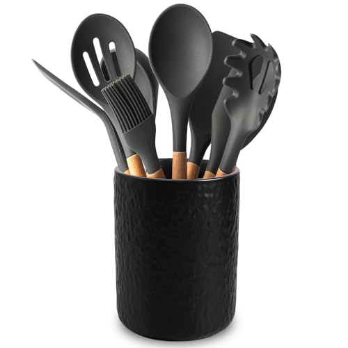 PORFOYO Küchenutensilienhalter Keramik, Utensilienhalter küche 12 * 16 cm, Küchenhelfer Aufbewahrung, Keramik-Utensilienhalter für die Aufbewahrung von Besteck, Kochlöffel und Zubehör PORFOYO Küchenutensilienhalter Keramik, Utensilienhalter küche 12 * 16 cm, Küchenhelfer Aufbewahrung, Keramik-Utensilienhalter für die Aufbewahrung von Besteck, Kochlöffel und Zubehör von PORFOYO