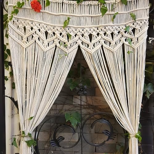 PORFOYO Makramee Vorhang 180x100cm, Boho Türvorhang und Fenstervorhang, Handgewebter Makramee Raumteiler im Bohème-Stil, Vorhang für Türen, Fenster, Wohnzimmer, Schlafzimmer oder Hochzeitsdekoration PORFOYO Makramee Vorhang 180x100cm, Boho Türvorhang und Fenstervorhang, Handgewebter Makramee Raumteiler im Bohème-Stil, Vorhang für Türen, Fenster, Wohnzimmer, Schlafzimmer oder Hochzeitsdekoration von PORFOYO