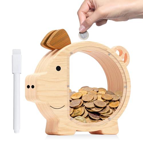 PORFOYO Spardose aus Holz, Fachmännisch Handgefertigte Spardose für Kinder, Personalisiertes Holz-Sparschwein, Sparbüchse für Jungen Kinder Mädchen Geschenke PORFOYO Spardose aus Holz, Fachmännisch Handgefertigte Spardose für Kinder, Personalisiertes Holz-Sparschwein, Sparbüchse für Jungen Kinder Mädchen Geschenke von PORFOYO