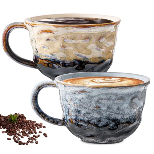 Porzellan Kaffeetassen 2 Stück, Espressotassen 260 ml, Handgefertigt Kaffeetassen Mit Henkel, Cappuccino Tassen, Teetasse Kaffeetasses, Keramiktasse Für Espresso Tee Latte Porzellan Kaffeetassen 2 Stück, Espressotassen 260 ml, Handgefertigt Kaffeetassen Mit Henkel, Cappuccino Tassen, Teetasse Kaffeetasses, Keramiktasse Für Espresso Tee Latte von PORFOYO