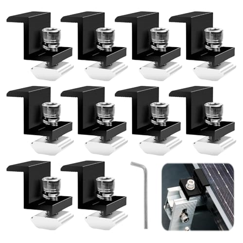 Solarmodul Halterung, Set 10 Stück Verstellbare PV Modul Halterung, 30mm Solarpanel Halterung mit Schrauben und Muttern Befestigung Solarmodul für Dach Wohnmobil Boot Wand Camping Montageschiene Solarmodul Halterung, Set 10 Stück Verstellbare PV Modul Halterung, 30mm Solarpanel Halterung mit Schrauben und Muttern Befestigung Solarmodul für Dach Wohnmobil Boot Wand Camping Montageschiene von PORFOYO