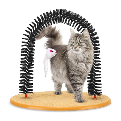 The Cat Arch Massage- Und Fellpflegebogen, Enthaarungsbogen Für Katzen 36×34 cm, Enthaarungsbogen Katze, Kratzpfostenmit Spielzeug Mäuschen Mit Katzenminze The Cat Arch Massage- Und Fellpflegebogen, Enthaarungsbogen Für Katzen 36×34 cm, Enthaarungsbogen Katze, Kratzpfostenmit Spielzeug Mäuschen Mit Katzenminze von PORFOYO