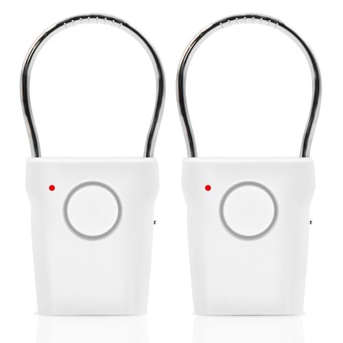 Türgriff-Alarm 2 Stück, 120db Elektronischer Türgriffalarm, Kabellos Vibrations- Und Touch-Sensor, Window Sensor Alarmanlage, Anti-Diebstahl-Sicherheitsalarm Für Zuhause Hotelzimmer Wohnmobil (Weiß) von PORFOYO