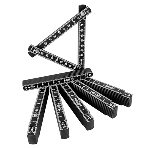 Zollstock 1m Meterstab Zollstöcke Gliedermaßstab: 6 Stück Mini Zollstock 1 Meter Aus Kunststoff mit 10 Glieder, Meterstab Metrisch Geschenk für Heimwerker, Haus, Hobby, Werkstatt, Schwarz Zollstock 1m Meterstab Zollstöcke Gliedermaßstab: 6 Stück Mini Zollstock 1 Meter Aus Kunststoff mit 10 Glieder, Meterstab Metrisch Geschenk für Heimwerker, Haus, Hobby, Werkstatt, Schwarz von PORFOYO