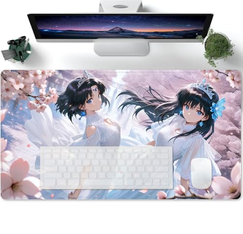 Erweitertes großes Computer Tastatur Mausmatte Anime Süßes Mädchen XXL Schreibtischunterlage weiche Glatte Oberfläche und rutschfeste Gummibasis 600x300x3mm Erweitertes großes Computer Tastatur Mausmatte Anime Süßes Mädchen XXL Schreibtischunterlage weiche Glatte Oberfläche und rutschfeste Gummibasis 600x300x3mm von PORNHUX
