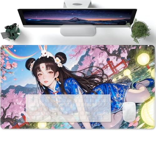 Gaming Anime-Muster XL Mauspad Tischunterlage Large Size Multifunktionales Anti Rutsch schreibtischunterlage 600x300x3mm von PORNHUX