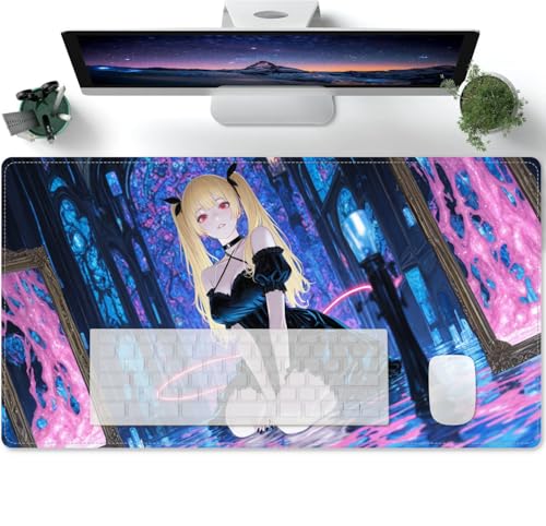 Gaming Anime Süßes Mädchen XL Mauspad Tischunterlage Large Size Multifunktionales Anti Rutsch schreibtischunterlage 600x300x3mm von PORNHUX