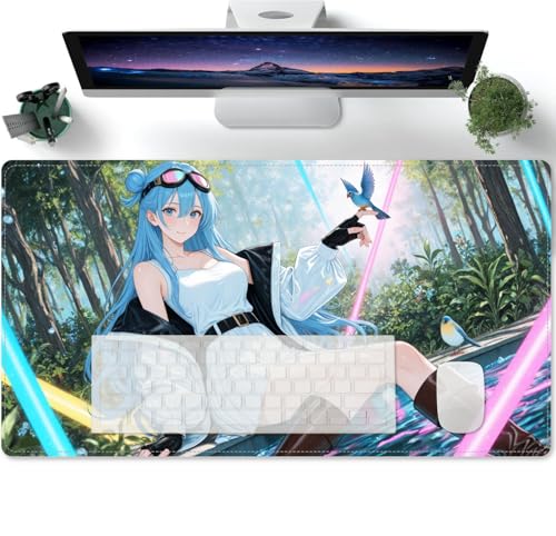 Gaming Anime Waifu XL Mauspad Tischunterlage Large Size Multifunktionales Anti Rutsch schreibtischunterlage 600x300x3mm von PORNHUX