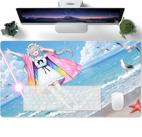 Gaming Anime Waifu XXXL Mauspad groß Schreibtischunterlage Tischunterlage Large Size Rutschfest Verbessert Präzision und Geschwindigkeit 600x300x3mm von PORNHUX