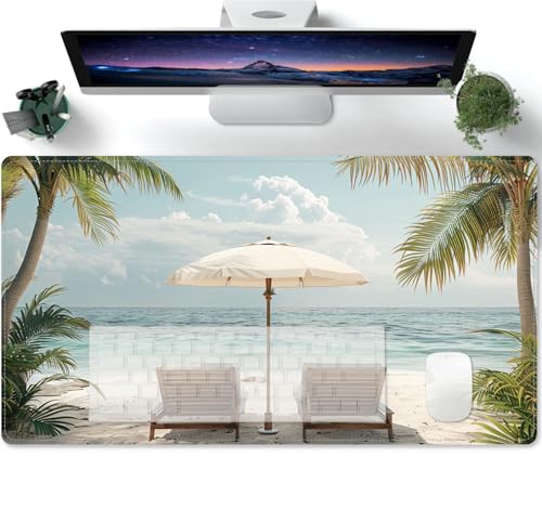 Gaming Mauspad XXL Strand, Meer, Kokospalmen, Landschaft Mousepad Tischunterlage Large Size Multifunktionales Anti Rutsch schreibtischunterlage verbessert Präzision und Geschwindigkei 600x300x3mm Gaming Mauspad XXL Strand, Meer, Kokospalmen, Landschaft Mousepad Tischunterlage Large Size Multifunktionales Anti Rutsch schreibtischunterlage verbessert Präzision und Geschwindigkei 600x300x3mm von PORNHUX