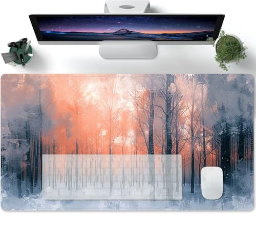 Gaming Mauspad XXL Winterwaldbäume, Sonnenuntergangspflanzen Mousepad Tischunterlage Large Size Multifunktionales Anti Rutsch schreibtischunterlage verbessert Präzision und Geschwindigkei 600x300x3mm Gaming Mauspad XXL Winterwaldbäume, Sonnenuntergangspflanzen Mousepad Tischunterlage Large Size Multifunktionales Anti Rutsch schreibtischunterlage verbessert Präzision und Geschwindigkei 600x300x3mm von PORNHUX