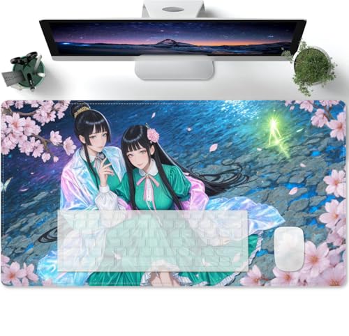 Groß Mauspad Gaming mit Anime Süßes Mädchen XXXL Motiv, Tischunterlage Large Size, Schreibtischunterlage, Verbessert Präzision und Geschwindigkeit 600x300x3mm von PORNHUX