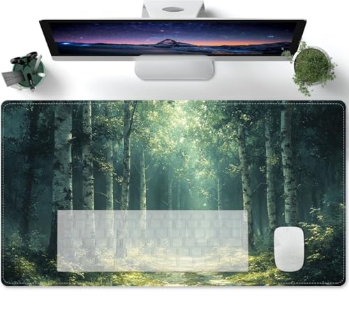 Groß Mauspad Gaming mit Grüne Waldwege Motiv Tischunterlage Large Size Spezielle Oberfläche Schreibtischunterlage Verbessert Präzision und Geschwindigkeit 600x300x3mm von PORNHUX