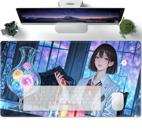 Large Anime Mädchen XL Mouse Pad - Desk Mat - Gaming Mat Pad - Rubber Base for Stable Grip on Smooth Surfaces - Table Pad 600x300x3mm von PORNHUX