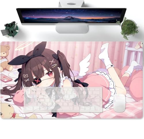 Large Anime-Muster XL Mouse Pad - Desk Mat - Gaming Mat Pad - Rubber Base for Stable Grip on Smooth Surfaces - Table Pad 600x300x3mm von PORNHUX