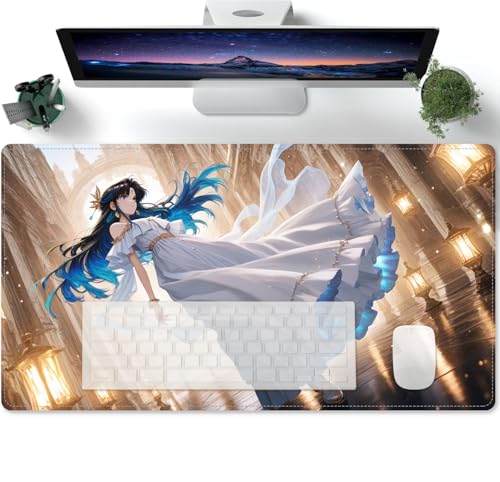 Large Anime Süßes Mädchen XL Mouse Pad - Desk Mat - Gaming Mat Pad - Rubber Base for Stable Grip on Smooth Surfaces - Table Pad 600x300x3mm von PORNHUX