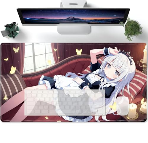 Large Anime Waifu XL Mouse Pad - Desk Mat - Gaming Mat Pad - Rubber Base for Stable Grip on Smooth Surfaces - Table Pad 600x300x3mm von PORNHUX