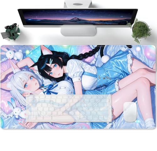 Large Gaming Anime Süßes Mädchen XL Mouse Pad,Desk Pad Gaming,Office Desk Mat Large Size,Personalized Design for Gaming Office Home 600x300x3mm von PORNHUX