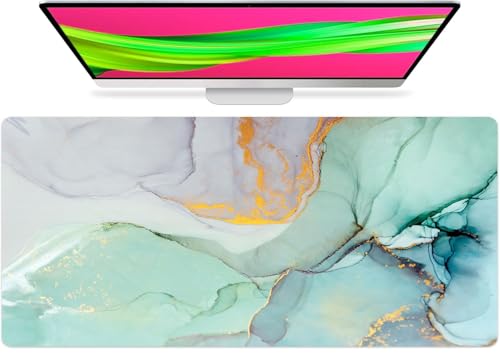Large Mouse Pad Desk Mat Keyboard Pad Desktop Home Office School Essentials Decor Big Extended Laptop Protector Accessories Pretty Mouse Pad Women Girls XL Deskpad Marble XL 600x300x3mm von PORNHUX