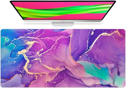Large Mouse Pad Desk Mat Protector Keyboard Pad Desktop Office School Essentials Decor Big Extended Laptop Computer Accessories Pretty Mouse Pad Women Girls Marble Purple XL 600x300x3mm von PORNHUX