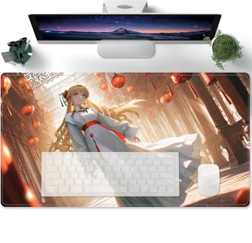 Mauspad Anime Waifu XXL Extra Computer Tastatur Schreibtisch Pad Weiche Glatte Oberfläche und rutschfeste Gummiunterseite Weiches Tuch 600 x 300 x 3 mm von PORNHUX