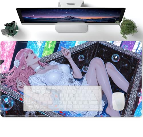Mauspad Lange Anime Süßes Mädchen XL Mousepad Große Schreibtischunterlage Matte mit rutschfester Basis genähte Rand Tastatur Matte für Büro Schreibtisch 600x300x3mm Mauspad Lange Anime Süßes Mädchen XL Mousepad Große Schreibtischunterlage Matte mit rutschfester Basis genähte Rand Tastatur Matte für Büro Schreibtisch 600x300x3mm von PORNHUX
