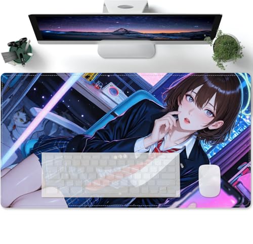 Mauspad Lange Anime Süßes Mädchen XL Mousepad Große Schreibtischunterlage Matte mit rutschfester Basis genähte Rand Tastatur Matte für Büro Schreibtisch 600x300x3mm Mauspad Lange Anime Süßes Mädchen XL Mousepad Große Schreibtischunterlage Matte mit rutschfester Basis genähte Rand Tastatur Matte für Büro Schreibtisch 600x300x3mm von PORNHUX