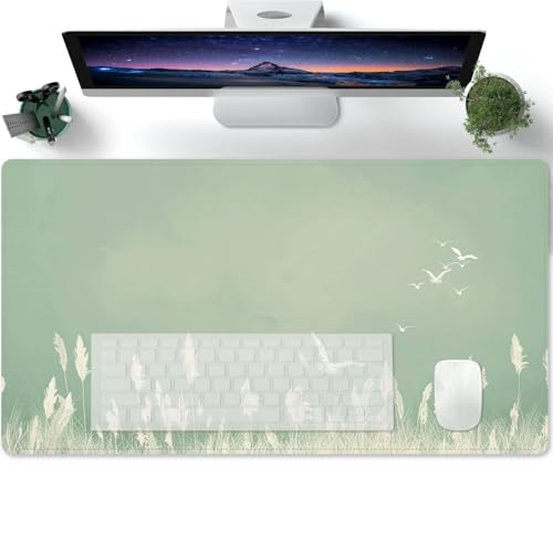 Mauspad Schreibtischunterlage XXL Groß Aquarell Schilf, Heu, Vögel, Cyan Erweitertes Gaming Mousepad Schreibtischunterlage Coole Tastatur Schreibtischmatten für Computer 600x300x3mm Mauspad Schreibtischunterlage XXL Groß Aquarell Schilf, Heu, Vögel, Cyan Erweitertes Gaming Mousepad Schreibtischunterlage Coole Tastatur Schreibtischmatten für Computer 600x300x3mm von PORNHUX