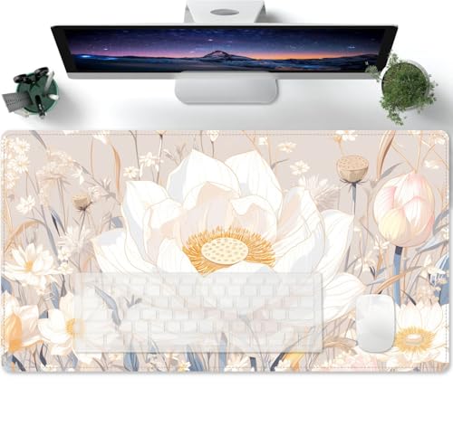 Mauspad Schreibtischunterlage XXL Groß Einfache Lotusblüten Erweitertes Gaming Mousepad Schreibtischunterlage Coole Tastatur Schreibtischmatten für Computer 600x300x3mm Mauspad Schreibtischunterlage XXL Groß Einfache Lotusblüten Erweitertes Gaming Mousepad Schreibtischunterlage Coole Tastatur Schreibtischmatten für Computer 600x300x3mm von PORNHUX