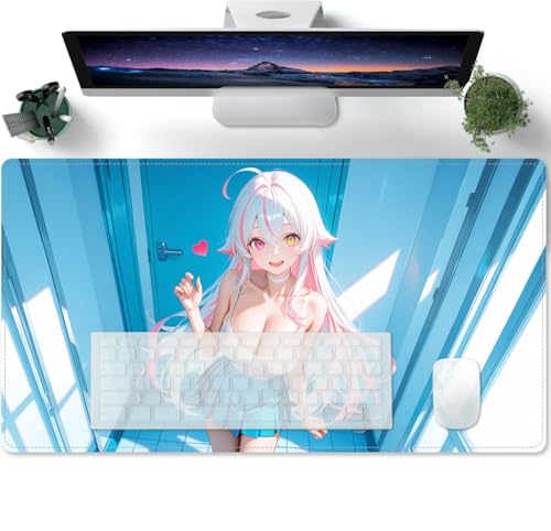 Mauspad Schreibtischunterlage XXL Groß Sexy Anime Girl Hentai Erweitertes Gaming Mousepad Schreibtischunterlage Coole Tastatur Mauspad Schreibtischmatten für Computer 600x300mm von PORNHUX