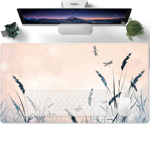 Mauspad XXL Aquarell, Schilf, Gras, Libellen Mousepad Tischunterlage Large Size Multifunktionales Anti Rutsch schreibtischunterlage verbessert Präzision und Geschwindigkei 600x300x3mm Mauspad XXL Aquarell, Schilf, Gras, Libellen Mousepad Tischunterlage Large Size Multifunktionales Anti Rutsch schreibtischunterlage verbessert Präzision und Geschwindigkei 600x300x3mm von PORNHUX