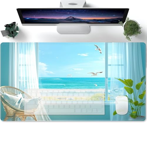 Mauspad XXL Fenster blauer Möwenstrand Mousepad Tischunterlage Large Size Multifunktionales Anti Rutsch schreibtischunterlage verbessert Präzision und Geschwind 600x300x3mm Mauspad XXL Fenster blauer Möwenstrand Mousepad Tischunterlage Large Size Multifunktionales Anti Rutsch schreibtischunterlage verbessert Präzision und Geschwind 600x300x3mm von PORNHUX