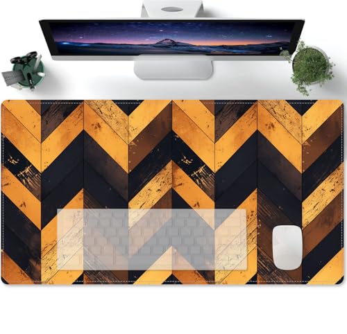 Mauspad XXL Gestreifte Vintage-Geometrie Mousepad Tischunterlage Large Size Multifunktionales Anti Rutsch schreibtischunterlage verbessert Präzision und Geschwindigkei 600x300x3mm Mauspad XXL Gestreifte Vintage-Geometrie Mousepad Tischunterlage Large Size Multifunktionales Anti Rutsch schreibtischunterlage verbessert Präzision und Geschwindigkei 600x300x3mm von PORNHUX
