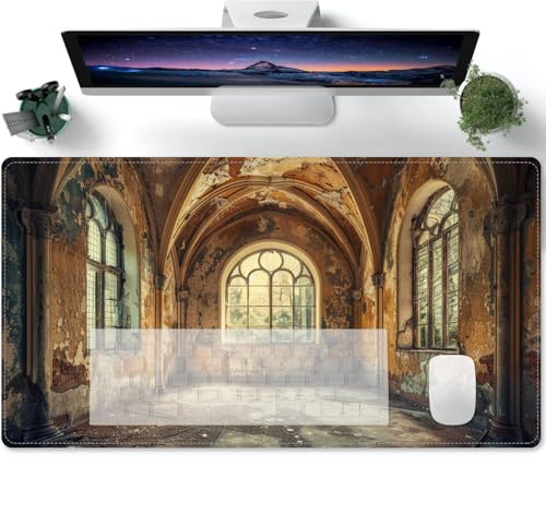 Mauspad XXL Groß mit Alte Moschee Motiv Tischunterlage Large Size Spezielle Oberfläche Schreibtischunterlage Verbessert Präzision und Geschwindigkeit 600x300x3mm von PORNHUX