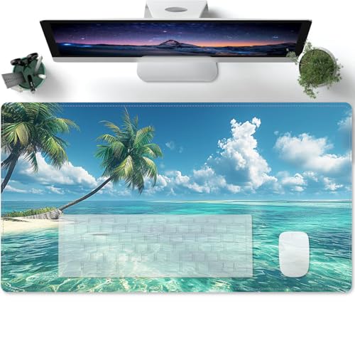 Mauspad XXL Groß mit Strand, Kokospalmen, Meer, Naturlandschaft Motiv Tischunterlage Large Size Spezielle Oberfläche Schreibtischunterlage Verbessert Präzision und Geschwindigkeit 600x300x3mm Mauspad XXL Groß mit Strand, Kokospalmen, Meer, Naturlandschaft Motiv Tischunterlage Large Size Spezielle Oberfläche Schreibtischunterlage Verbessert Präzision und Geschwindigkeit 600x300x3mm von PORNHUX