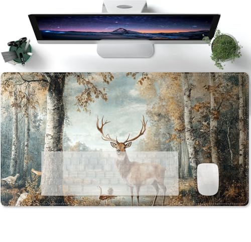 Mauspad XXL Tiere des Waldes Hirsche Rutschfest und Wasserabweisend Groß Schreibtischunterlage 600x300x3mm Mauspad XXL Tiere des Waldes Hirsche Rutschfest und Wasserabweisend Groß Schreibtischunterlage 600x300x3mm von PORNHUX