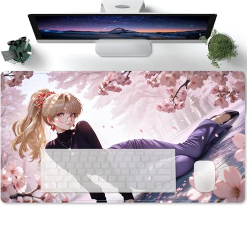 Mousepad groß mit Anime Mädchen XXL Motiv - Tischunterlage Large Size - verbessert Präzision und Geschwindigkeit 600x300x3mm von PORNHUX