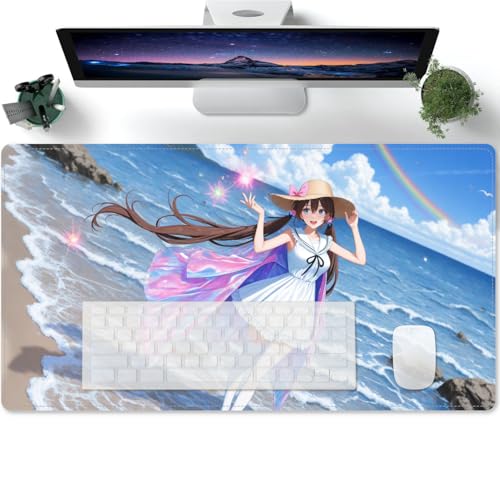 Mousepad groß mit Anime Mädchen XXL Motiv - Tischunterlage Large Size - verbessert Präzision und Geschwindigkeit 600x300x3mm von PORNHUX