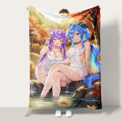 PORNHUX Anime Überwurfdecke Bett 200x220cm XL Kuscheldecke flauschig Tagesdecke Fleecedecke extra Soft weich Sofa Decke Baumwolldecke hochwertige Verarbeitung Wohnzimmer Deko Überwurf für Couch von PORNHUX