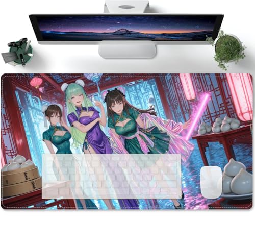 Rutschfest und Wasserabweisend Anime Süßes Mädchen XXL Mauspad Groß Mouse Pad Gaming Schreibtischunterlage 600x300x3mm von PORNHUX