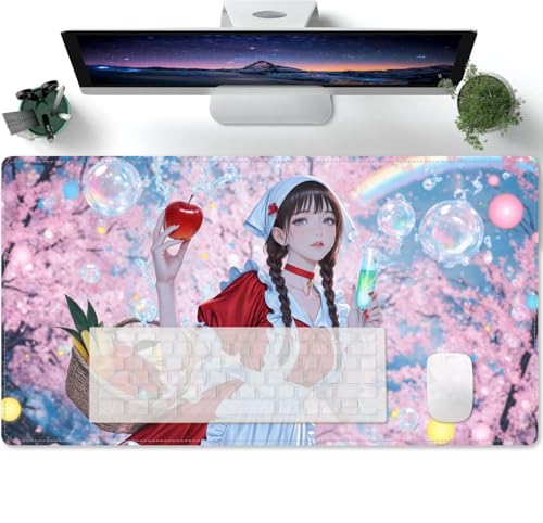 Schreibtischunterlage Gaming Mauspad | Rutschfester Anime Mädchen XXXL Mousepad Groß für Schreibtisch und PC Gadgets | Wasserdichter Desk Mat 600x300x3mm von PORNHUX