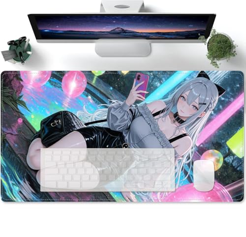 Schreibtischunterlage Gaming Mauspad | Rutschfester Anime-Muster XXXL Mousepad Groß für Schreibtisch und PC Gadgets | Wasserdichter Desk Mat 600x300x3mm von PORNHUX
