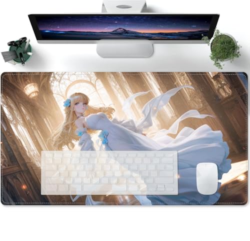 Schreibtischunterlage Gaming Mauspad | Rutschfester Anime Süßes Mädchen XXXL Mousepad Groß für Schreibtisch und PC Gadgets | Wasserdichter Desk Mat 600x300x3mm von PORNHUX