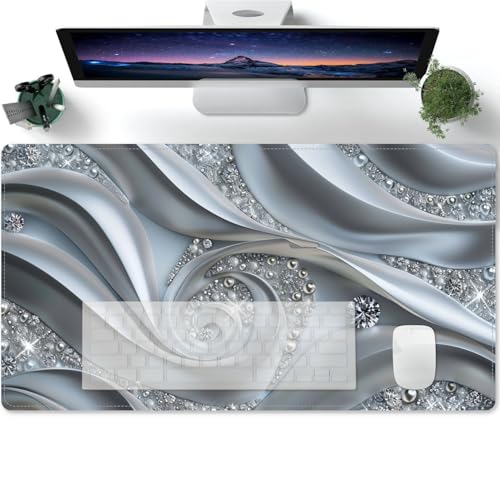 Schreibtischunterlage Mauspad XXL Grauer Diamant Romantik Rutschfester Mousepad Groß für Schreibtisch und PC Gadgets | Wasserdichter Desk Mat 600x300x3mm Schreibtischunterlage Mauspad XXL Grauer Diamant Romantik Rutschfester Mousepad Groß für Schreibtisch und PC Gadgets | Wasserdichter Desk Mat 600x300x3mm von PORNHUX