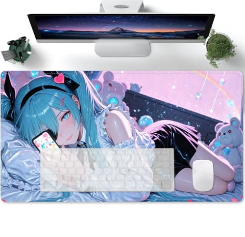 Tischunterlage Large Size Anime Mädchen XXXL - verbessert Präzision und Geschwindigkeit - Gummiunterseite für stabilen Halt auf glatten Oberflächen 600x300x3mm von PORNHUX