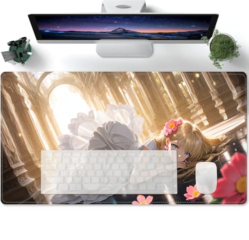 Übergröße Mauspad Gaming - Anime Waifu XL Mousepad groß - Tischunterlage Office Pad Large Size - verbessert Präzision und Geschwindigkeit 600x300x3mm von PORNHUX